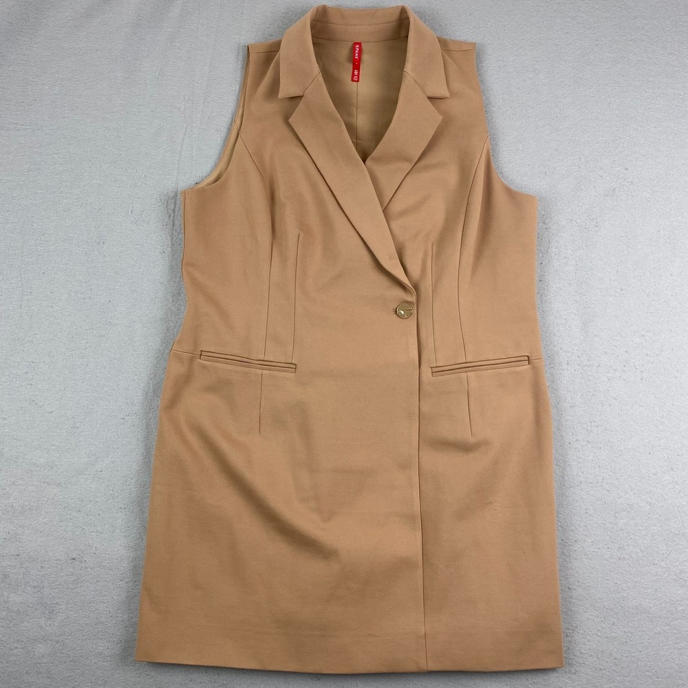 Spanx Perfect Ponte Vest Dress XL Toffee Brown Sleeveless Career wear